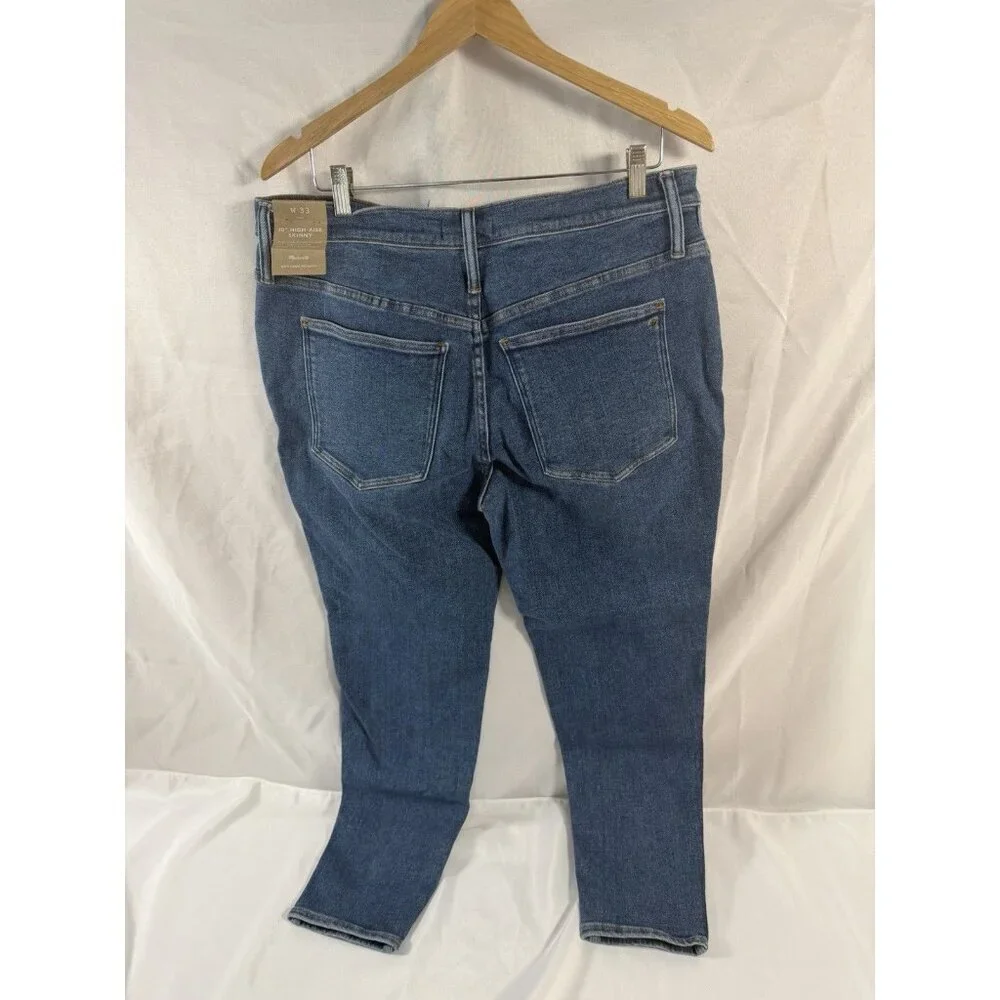 Madewell 10" High Rise Skinny Jeans Women's Size 33 Dark Wash Denim Stretch NWT - Picture 3 of 7